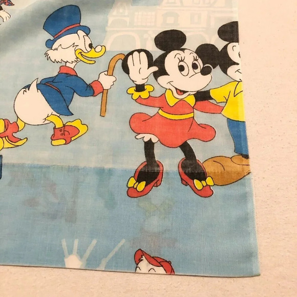 Vintage Disney Mickey Mouse Twin Flat Sheet  Frontierland Bedding Pacific 93x62 - Picture 12 of 16